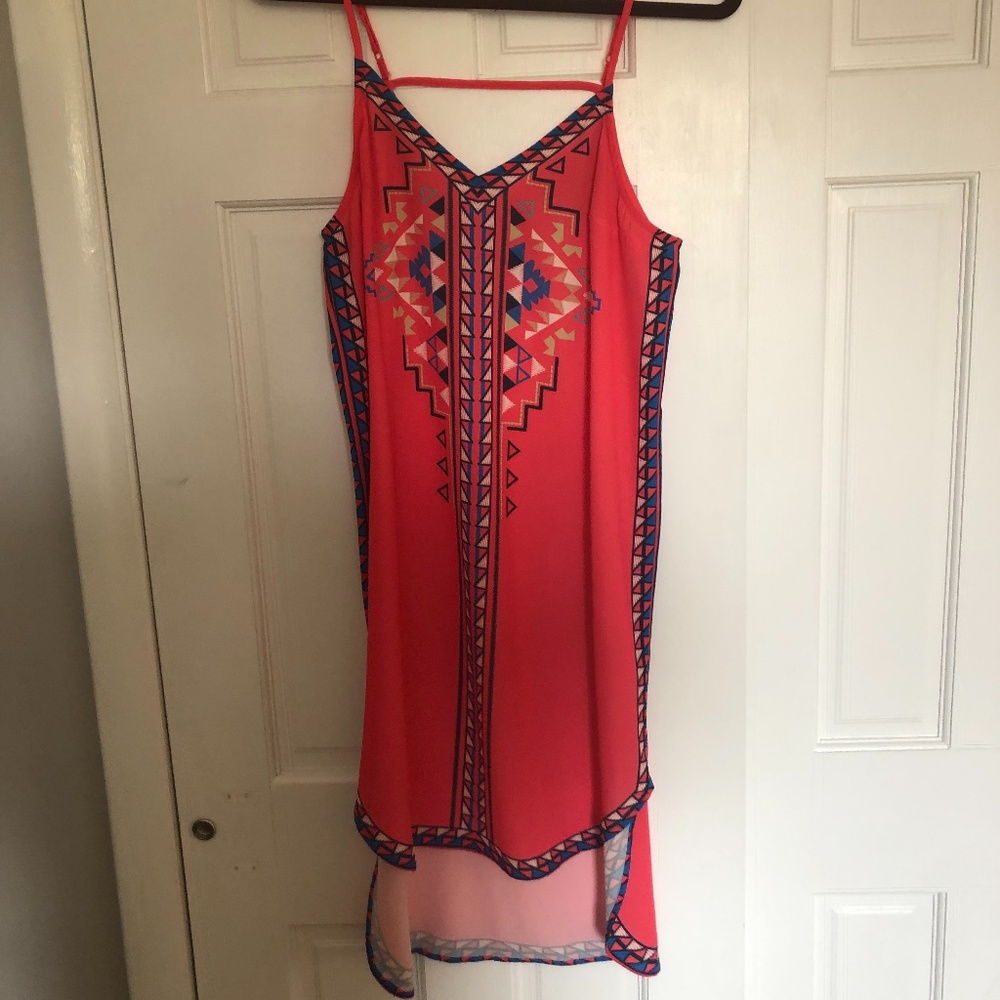 Aztec High Low Dress